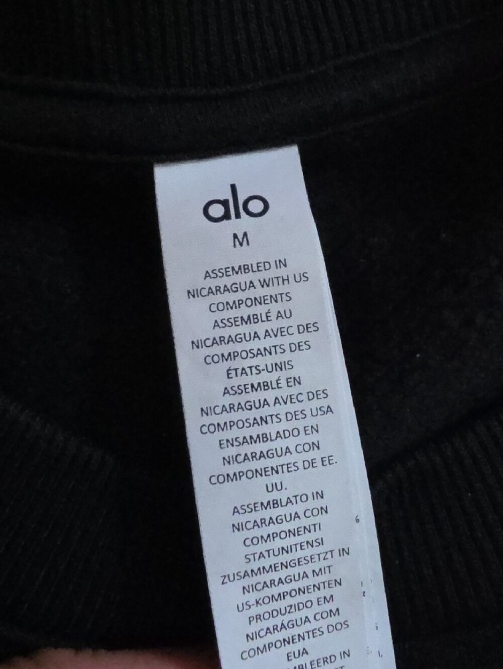 Alo Black Logo Crewneck Sweatshirt & Sweatpants Straight Leg Set Size Medium - Picture 2 of 8